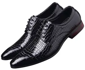 Men's Dress Oxford Shoes - Crocdile Pattern Leather