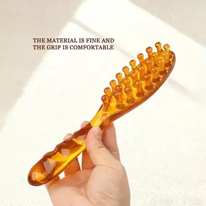 Resin Massage Comb, Wide Teeth Design, Long Handle, Gentle Touch, Ideal for Head & Face Massaging, Body Scratching Tool, Unisex, Body Care