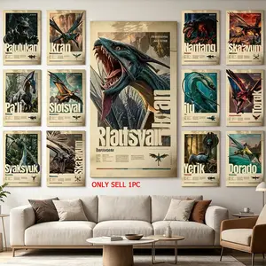 1pc Frameless Hot Movie A-AVATAR Creature Canvas Wall Art Ikran Toruk Pa Li Print Vintage Design Sci-fi Film Poster HD Retro Bar Bedroom Office Decor (20 Styles Available)