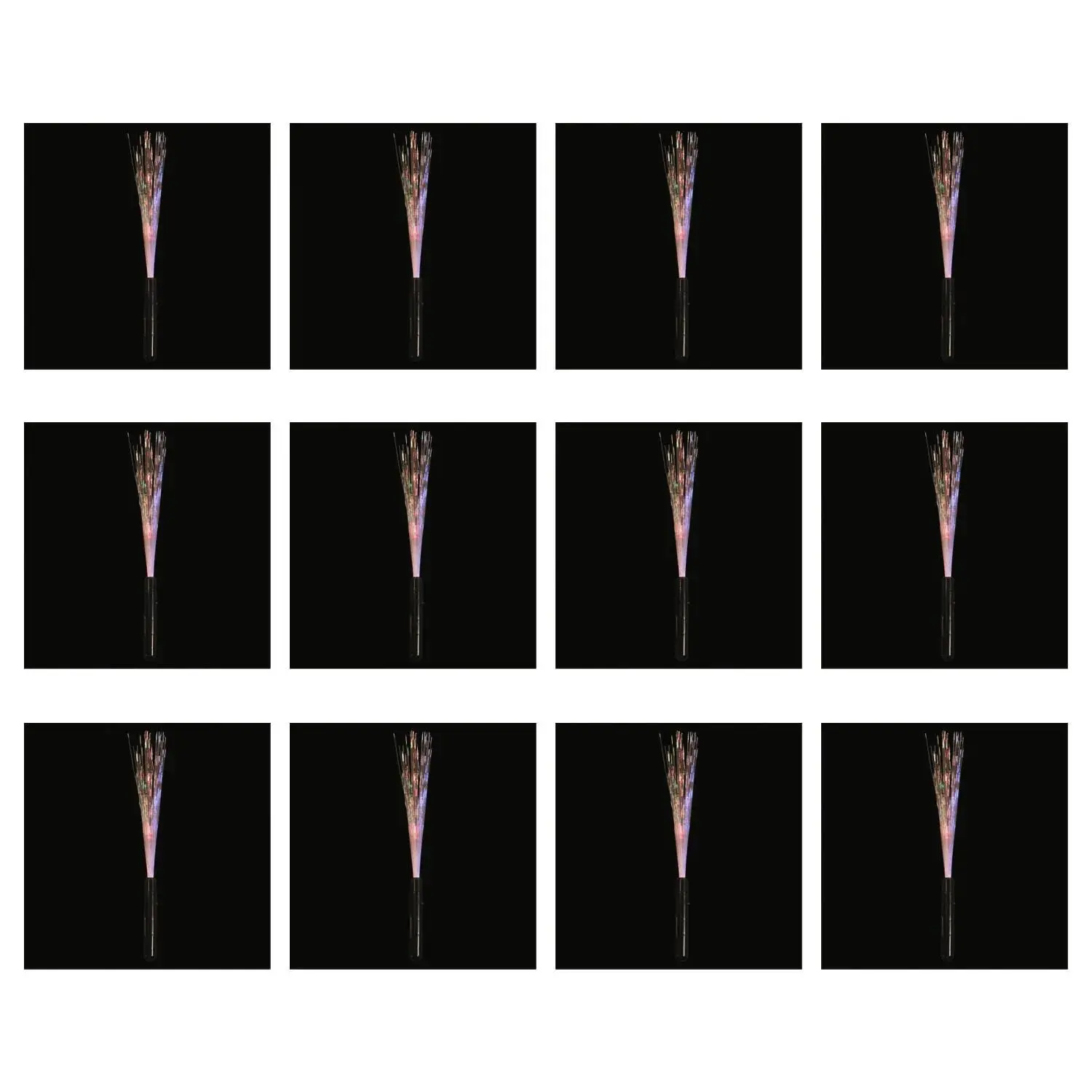 15" Bulk 48 Pc. Lighted Multi-Setting Fiber Optic Plastic Wands