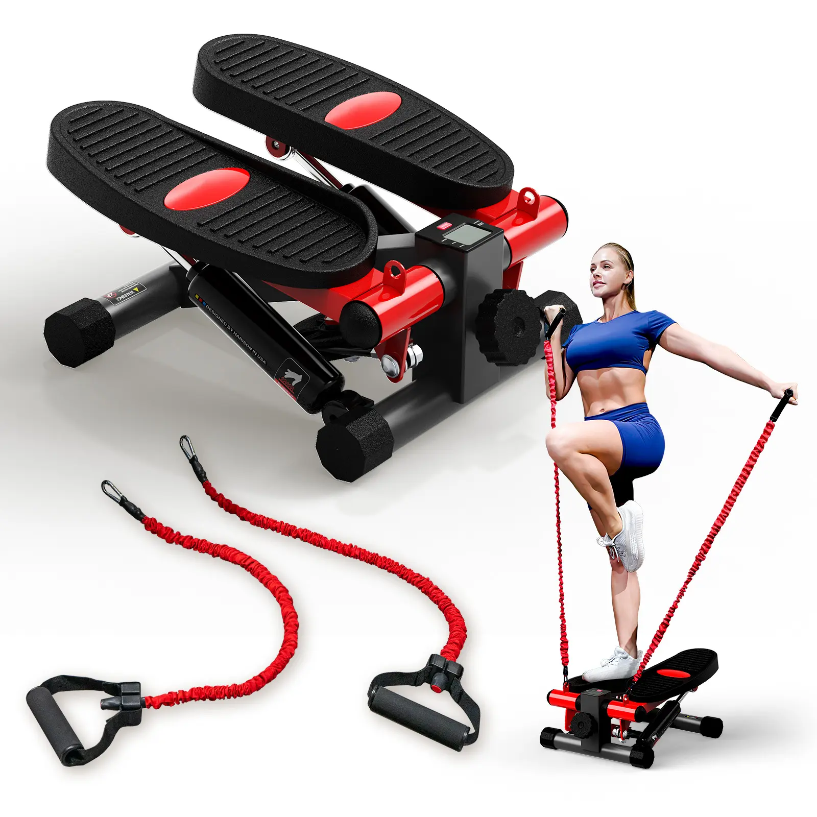 HARISON Mini Stepper for Exercise with Enhanced Resistance Bands ...