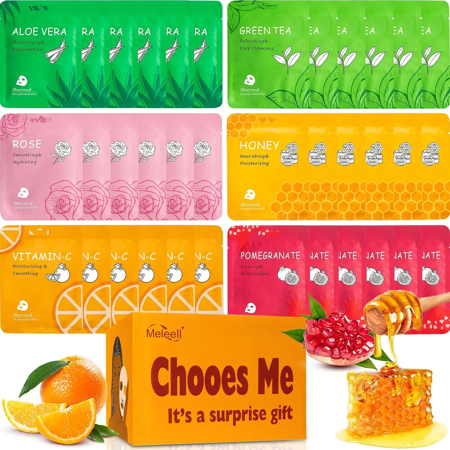 36 Pack Face Masks Skincare Bulk Pack,Hydrating Face Masks Beauty For Sensitive Skin,Sheet Masks For Faces,Facial Masks Sets For Women Skin Care (36-Packs)