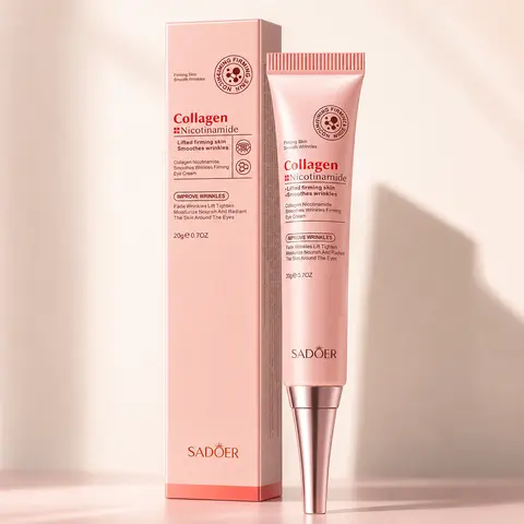 Vegan Cruelty-Free Niacinamide-Rich Collagen Support Eye Cream - Alcohol-Free Unisex Eye Care Product, Contains Neither Harmful Additives, Anti-Sag Dark Circle Care & Puffiness Treatment, Firming Hydrating Daily Moisturizer