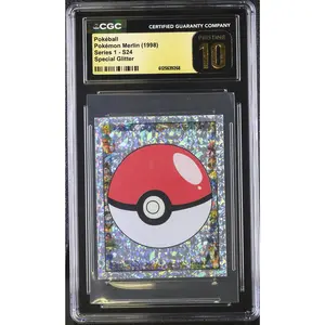1998 Merlin Stickers Series 1 Pokeball S24 Special Glitter CGC PRISTINE 10