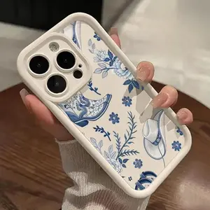 iPhone 17 Smartphone Case, Cowboy Elegance Floral Pattern Matte TPU Casing, Drop-Proof Rugged Soft Bumper Handheld Cellphone Accessory Gift for Men