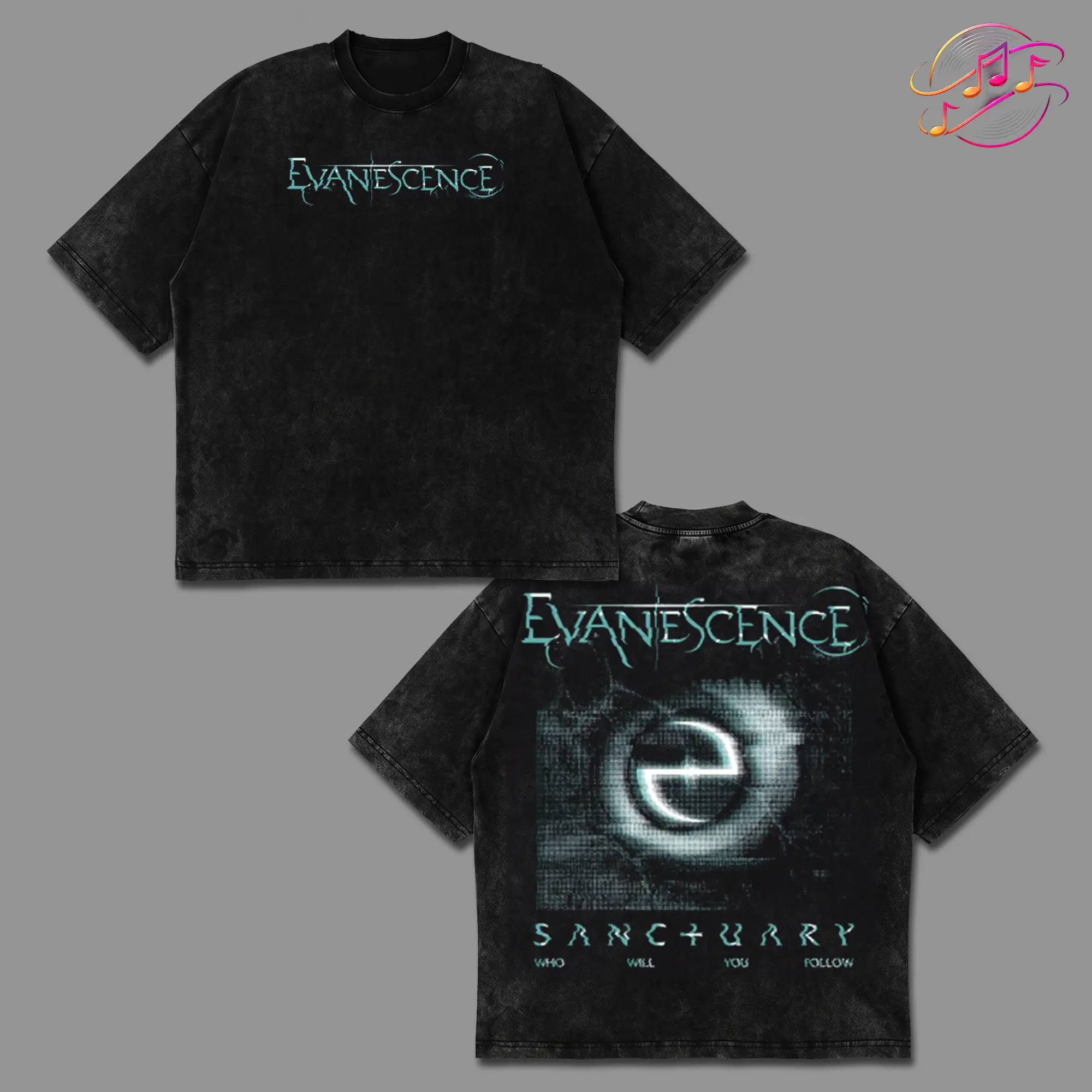 [Echo Culture] Who Will You Follow - Sanctuary World Tour 2026 For Evanescence Concert Outfit High-quality Acid Washed Cotton T-Shirt, Streetwear Style Shirt Rock Band Shirt, Sanctuary Album Merch, Amy Lee Evanescence Rock Fan Graphic Tee, For Rock Lover