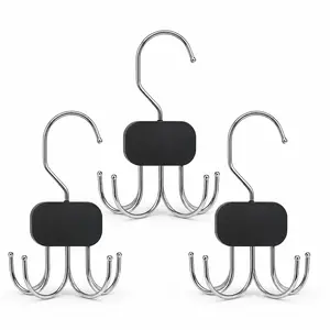 3 Pack Tank Top Hangers, 2026 Upgraded Bra Hanger for Closet Organizer & Storage, 360° Rotating & Foldable Design, Wooden Space-Saving Hanger for Tank Tops, Bras and More (Black)