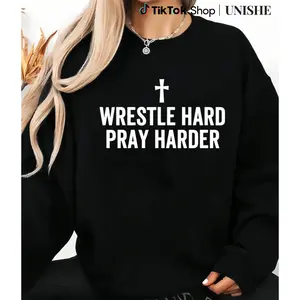 Wrestle Hard Christian Apparel – 100 Percent Long Sleeve Sweatshirt for Athletes