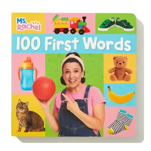 Rachel 100 First Words Interactive Early Learning Board Book for Toddlers, with Colorful Illustrations, Sturdy Format, Ideal for Home Reading & Preschool