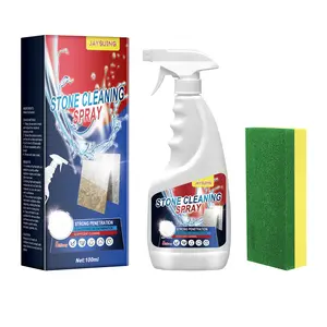 Jaysuing Household Marble Cleaner Spray - Kitchen Tile Cleaning Solution with Brush and Gloves for Quick Stain Removal, Decontamination, Scratch Repair, and Clean Surfaces