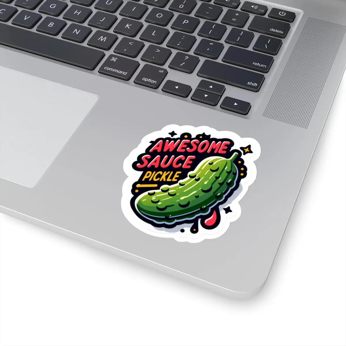 Awesome Sauce Pickle 3" Vinyl Sticker - Handmade Funny Pickle Stickers for Foodies and Pickle Lovers Cute Decorative adhesive label sticker