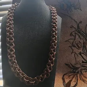 Copper Chainmail Round Chain Necklace - Durable and Stylish