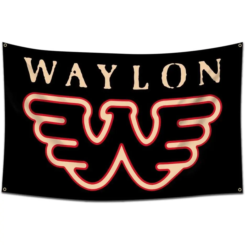60in x 40in   tapestry ENMOON Country Musicians Flag Waylons Flag banner  College Dorm Party Wall Flag Banner Tapestry  poster  home decor banner wall art bedroom