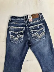 Carter Straight Stretch Men Jeans 2214 - Blue Denim, Short Waist, Classic Design, Suitable for Streetwear and Casual Wear