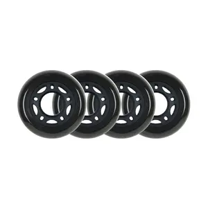 Player's Choice Roller Hockey Wheels - 5-Spoke Hub 60mm 82A Black (4-Pack)