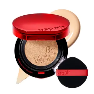Espoir Pro Tailor Be Velvet Cover Cushion New Class SPF 34 PA++ 21 Ivory 2 Count 0.46 Oz Makeup with Red Lid & Sponge