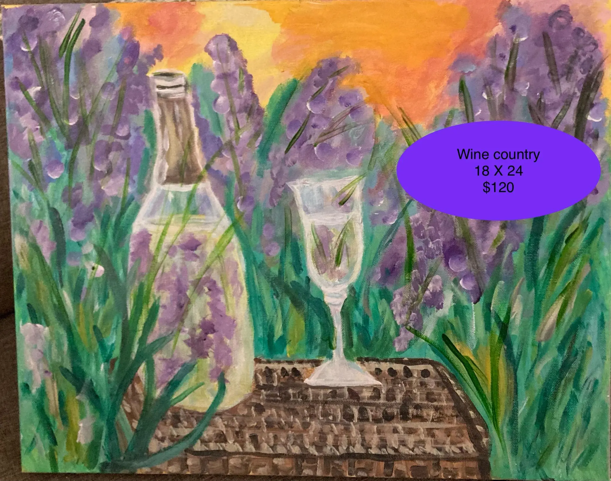 Wine Country 18x24 Acrylic Artistic Wall Art Print Unframed Original Art Ornaments for Room Decor