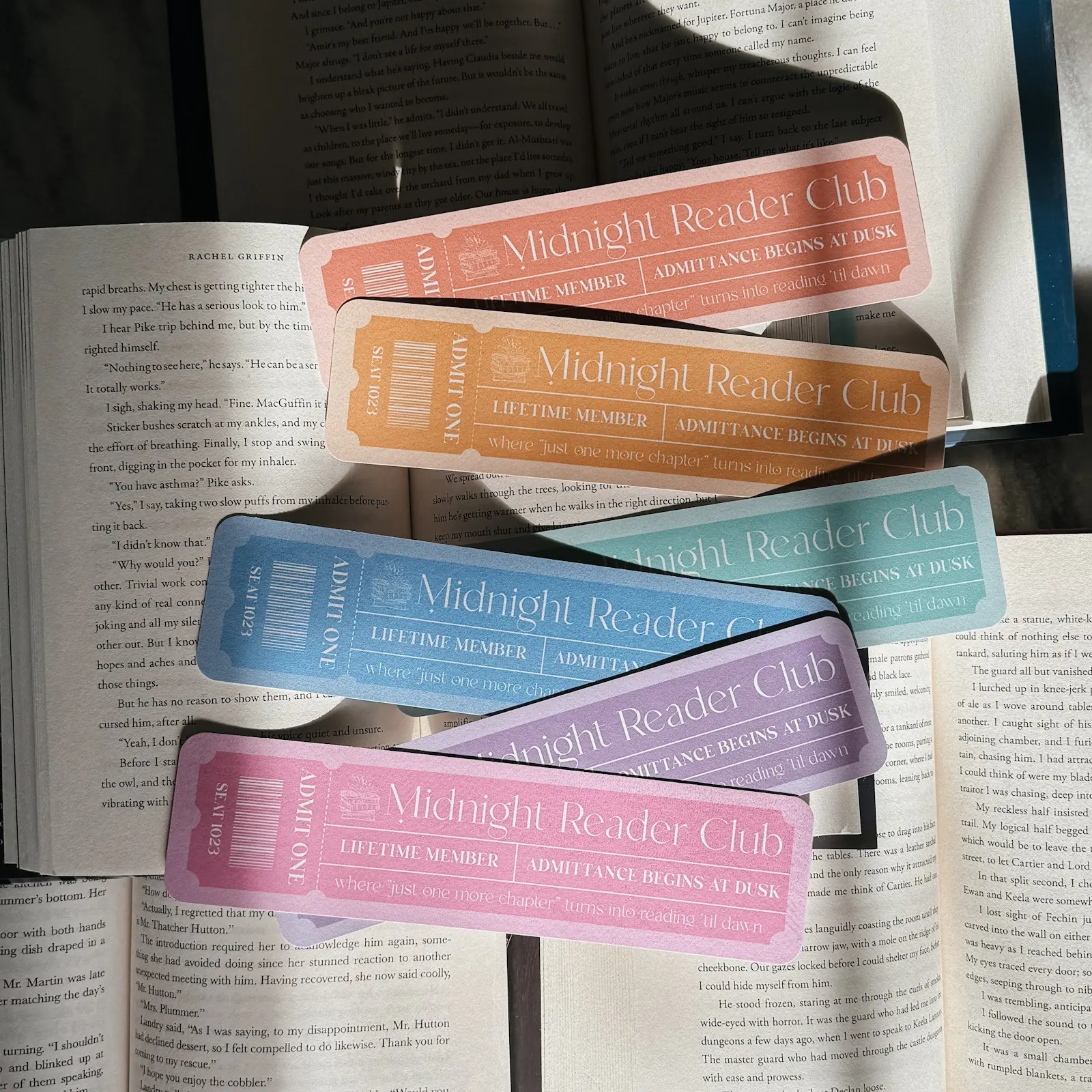 Midnight Reader Club Bookmark | Pastel Color Ticket Design | Spring ...