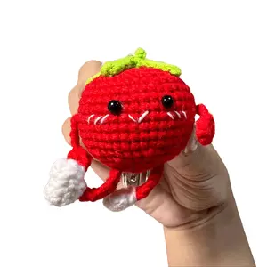 Handmade Amigurumi Crochet Tomato Keychain Bag Charm