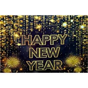 4E's Novelty 72"x44" Happy New Year Banner 2025 - Indoor/Outdoor NYE Backdrop for Party Decorations