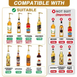 10 Pcs White Coffee Syrup Pump Dispenser Compatible with 25.4 Oz/750ml Bottles Great for Home & Coffee Bar Drinking Mixes Tea Beverage Cocktails Plus Spoons