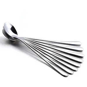 6x 7.5" Stainless Steel Mixing Spoons Long Handle Teaspoons