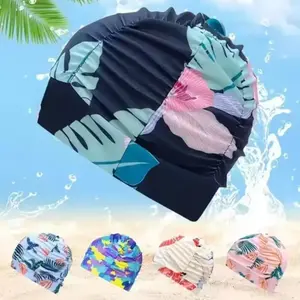 Women's long hair swim cap, fashionable and comfortable fabric, adult long hair ear protector, swimming equipment, beach essentials, swimming pool floatRAIMENTRY