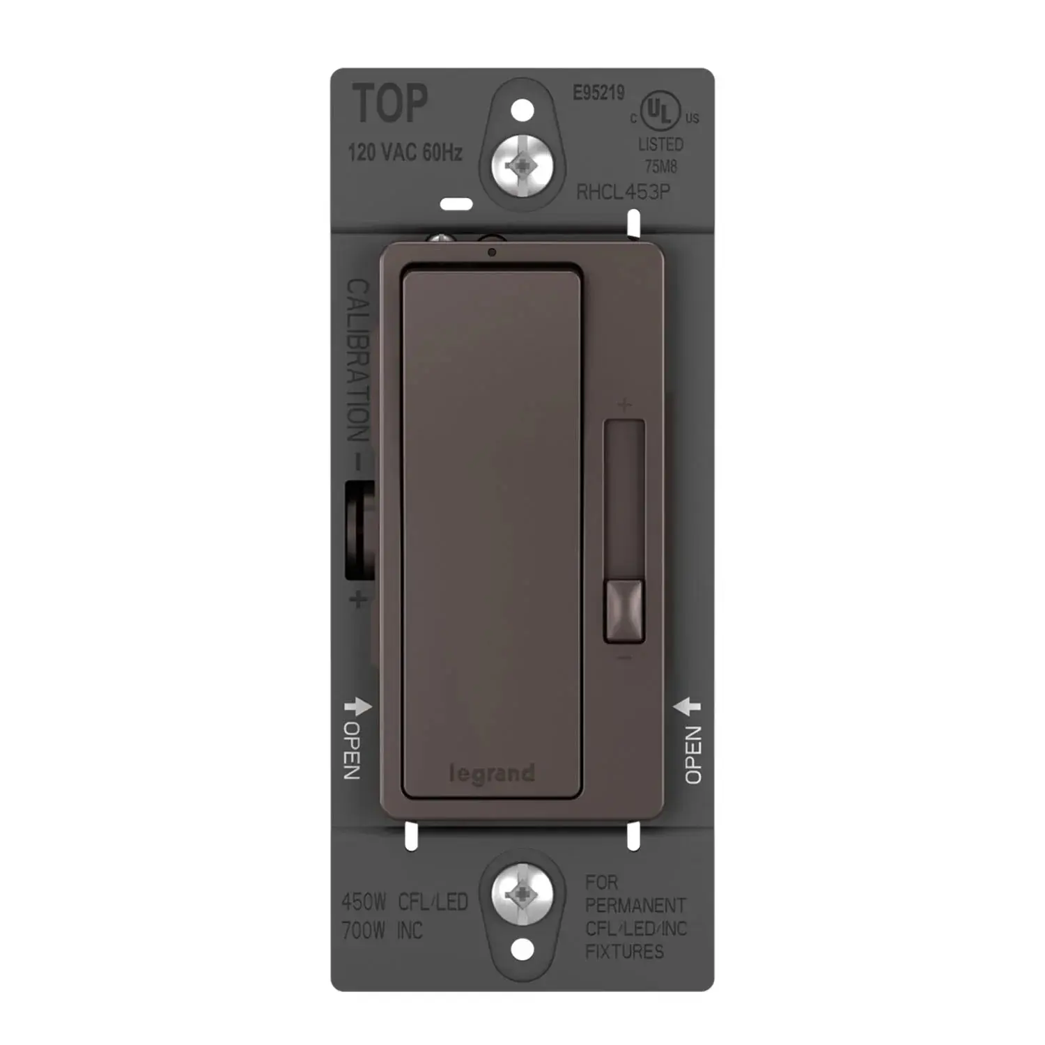Legrand RHCL453PDBCCV4 radiant Dimmer, 450W LED, Single-Pole/3-Way, Dark Bronze