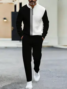 Fashionable men's color spliced sportswear series