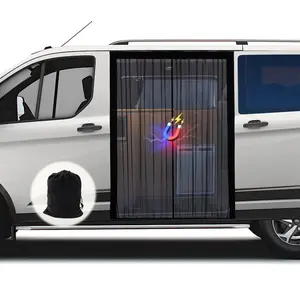 RV Mosquito Magnetic Door Screen - Heavy-Duty Black Insect Net Curtain, UV Protection Breathable Design, Easy Installation for RVs/Camping Vans/Travel Trailers, Magnetic Closure, Fits Most Models, Privacy Shield & Ventilated Insect Guard