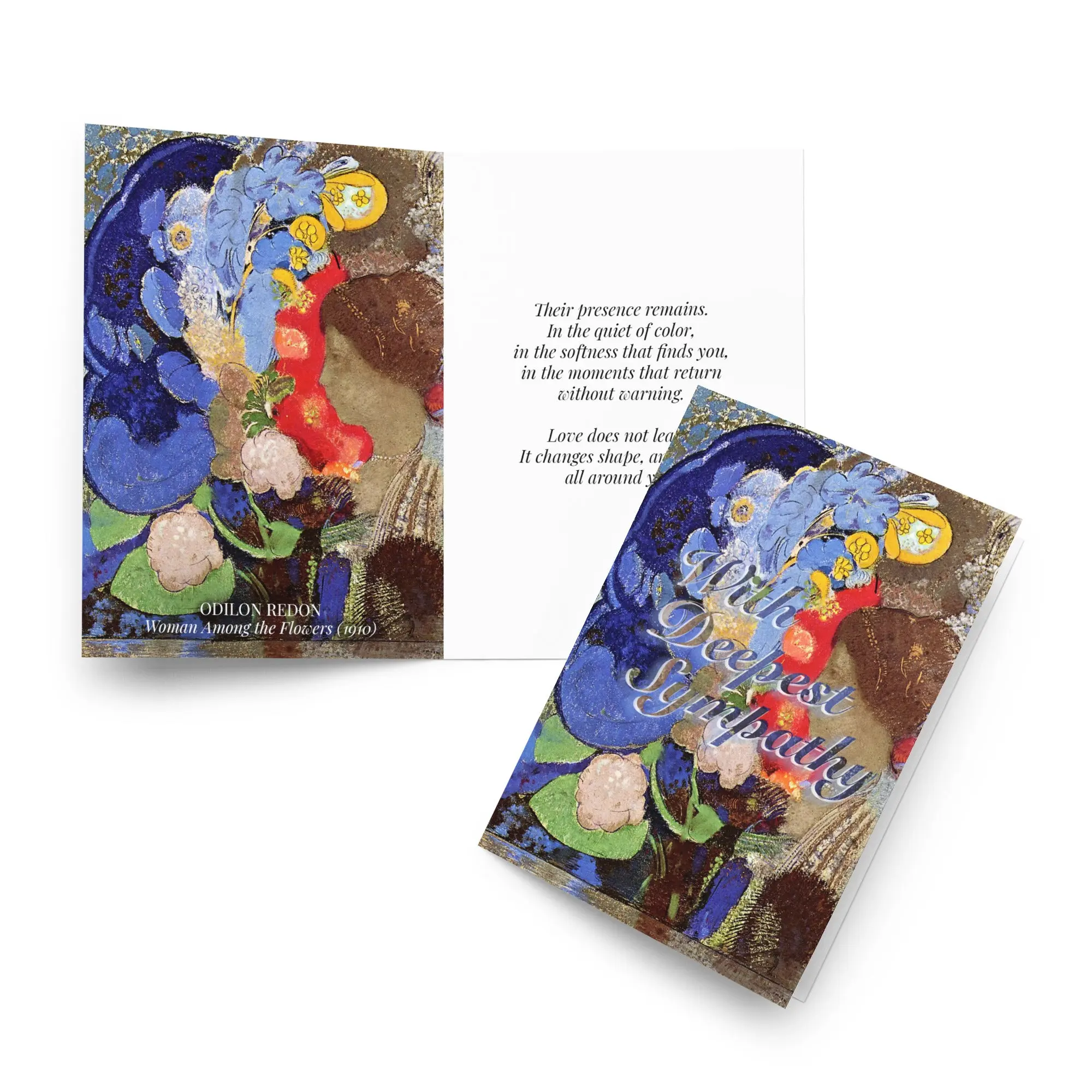Odilon Redon, Woman With Flowers Condolence Card