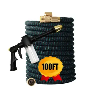 1PC 3x Expandable Garden Hose with Spray Nozzle, US 3/8 Connector, Suitable for Outdoor, Garden, Car Washing, Pet Bathing Use