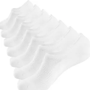 7-Pack Men’s No Show Socks – Cotton Breathable Low Cut Ankle Socks with Anti-Slip Heel, Invisible & Comfy Everyday Wear-Pure White