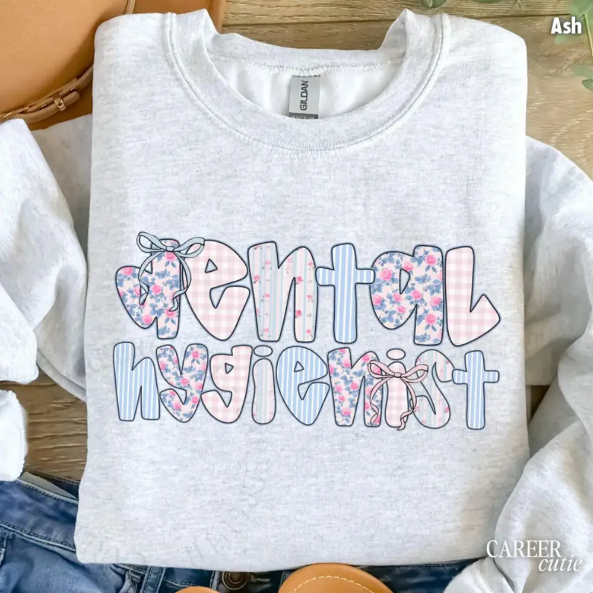 Dental Hygienist Sweatshirt, Preppy Bow RDH Pullover outfits