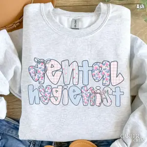 Dental Hygienist Sweatshirt, Preppy Bow RDH Pullover outfits