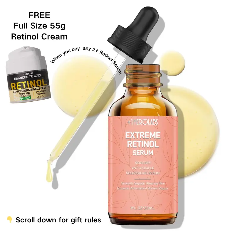 1HEROLABS] Retinol Serum for Face 2.5%, B5 Resurfacing with Vitamin C,  Vitamin E & Hyaluronic Acid 30ML Skincare Aloe Facial Essence Herbal -  TikTok Shop
