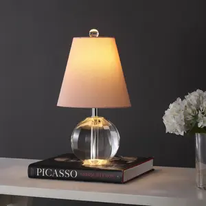 JONATHAN Y Goddard Crystal Ball/Metal LED Table Lamp , for bedroom, living room, foyer, hallways, dining room, dorms