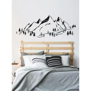 Mountains Wall Decal with More Trees