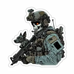 Tactical Skeleton sticker, Hard Hat Sticker, Laptop Water Bottle Decal Sticker