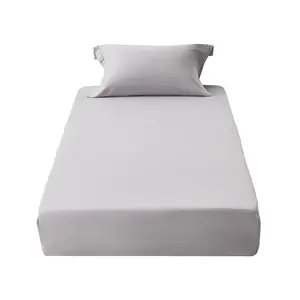 VEVOR Fitted Sheet, 1 Set of 2 Pieces, Twin Size Elastic Fitted Sheet with High-Quality Microfiber, Wear-Resistant & Breathable Twin Fitted Sheet with Single-Sided Brushing, Fit for 15 in Mattress