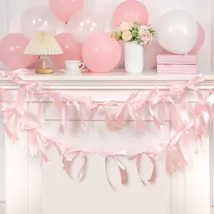 【Hot Selling】Bow Banner Decoration, Perfect for Baby Shower, Single Party Decorations, Birthday Girl Garland, Wedding Gifts