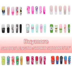 1.3 Inch Miss Anna Nails medium-length 10 PCS AcrylicAcrylic Handmade Press-on Nails Nail  Handmade Nail Nail Growth Oil Nail Care Kit  Glitter Cosmetic