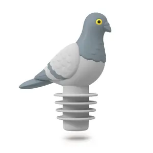 CITY STOPPER Pigeon Bottle Stopper - Reusable Silicone Sealer, Wine Preserver Accessory - Bird Lover and Urban City-Inspired Design