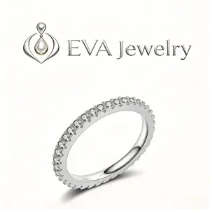 [EVA Jewelry] Thinner Band 925 Sterling Silver Synthetic Moissanite Ring
