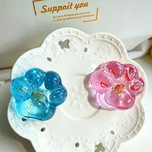 2PCS Jelly Paw Squishy Set – Transparent Wax Fidget Toy, Stress Relief Satisfying Sensory Toy (Blue/Rainbow/Strawberry Combo)