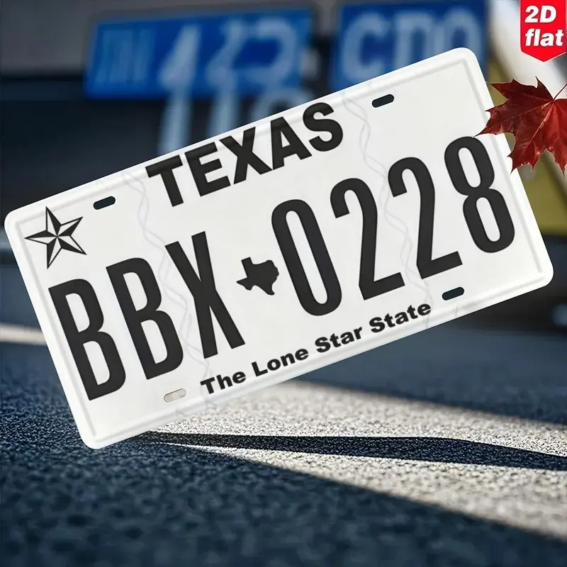 1pc 2D Plane Retro Texas License Plate Metal Sign, Decorative Sign 6inchx12inch - Waterproof Durable Metal Wall Art, BBX-5.79 Design with Lone Star Country Copywriting - Home, Garage, Cafe & Restaurant Decoration - Easy Installation, Metal Wall Art Deco