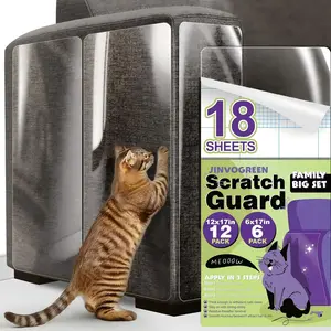 Large Cat Scratch Furniture Protector, 18 Pcs Clear Anti Cat Scratch Protector, Self-Adhesive Furniture Cat Scratch Protector, 17in