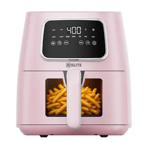 Kitchen Elite 5.5 Qt. Digital Air Fryer, Countertop Cooker with LED Screen, Pink Kitchen Elite 5.5 Qt. Digital Air Fryer, Countertop Cooker with LED Screen, Pink