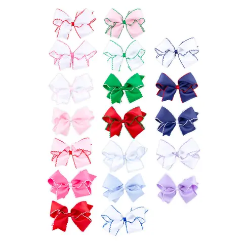 Moonstitch Hair Bow - Girls Grosgrain Ribbon Hair Clip in a Variety of Colors Hairstyle Accessory Colorful Hair Accessories