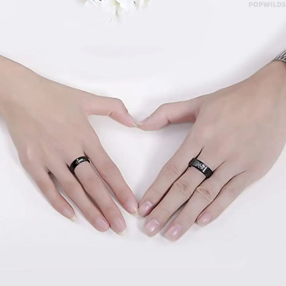 Matching Couple Rings for Husband and Wife, Multi-Size Heart-Connecting Titanium Steel Bands, "Love You Forever" Engraved, Stylish Non-Fade Fashion Jewelry, Rings for Women, Love Gift, Matching Sets, Husband And Wife Gifts, Gift Ideas, Romantic Male Intim